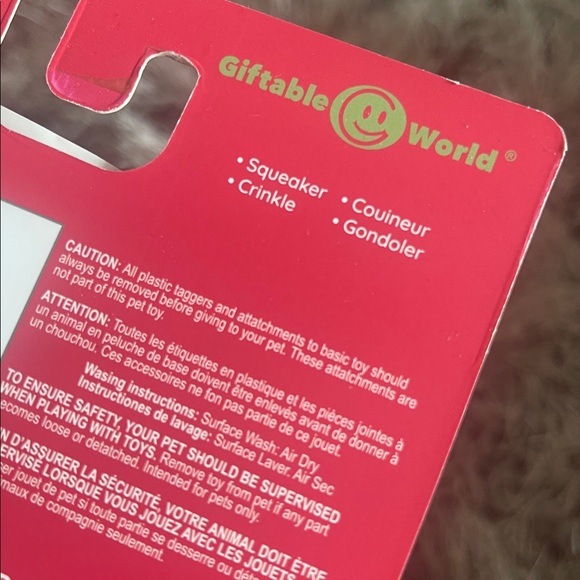 Brown Plush Dog Toy with Pink Heart - Picture 4 of 5